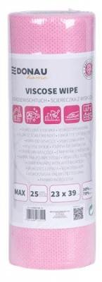 Törlőkendő, univerzális, 25 db, 23x39cm, DONAU "Home", rózsaszín