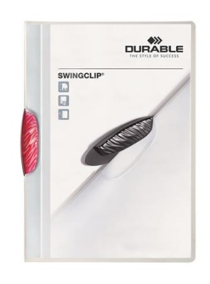 Gyorsfűző, klipes, A4, DURABLE "Swingclip® 30", bíbor