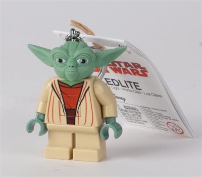 Kulcstartó, LED világítással, LEGO "Star Wars Yoda"