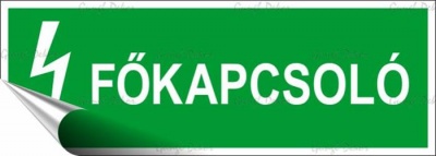 Információs matrica, 14x5 cm, "Főkapcsoló"