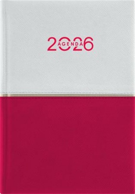 Naptár, tervező, A5, napi, DAYLINER "Contrast", fehér-piros