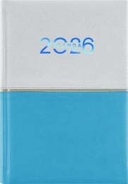 Naptár, tervező, B6, heti, DAYLINER "Contrast", fehér-világoskék